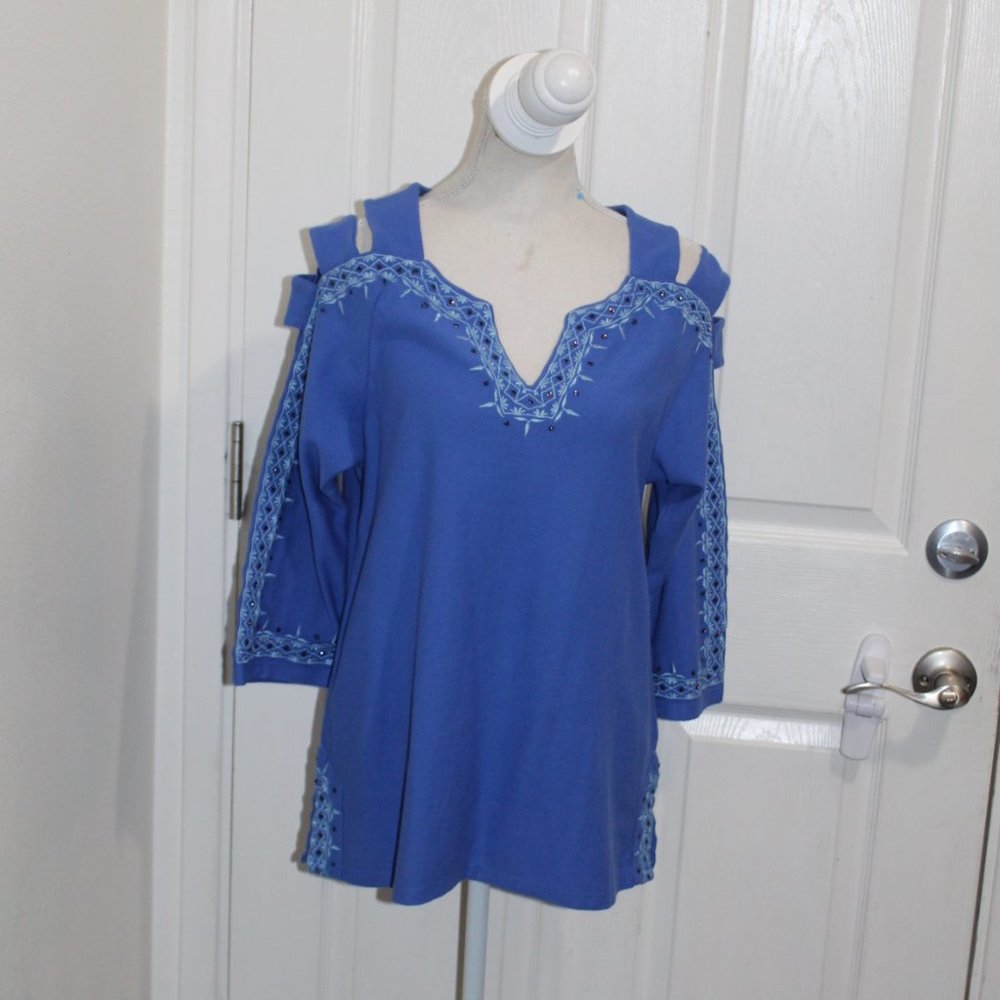 Soft Surrounding Embroidered Tunic Top Women Size S